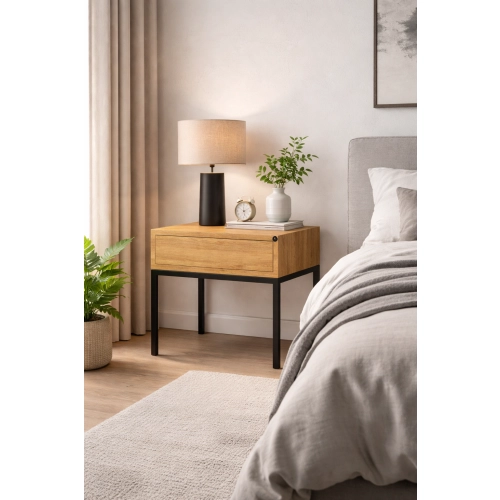 Szafka Nocna z Drewna Litego Dębowego